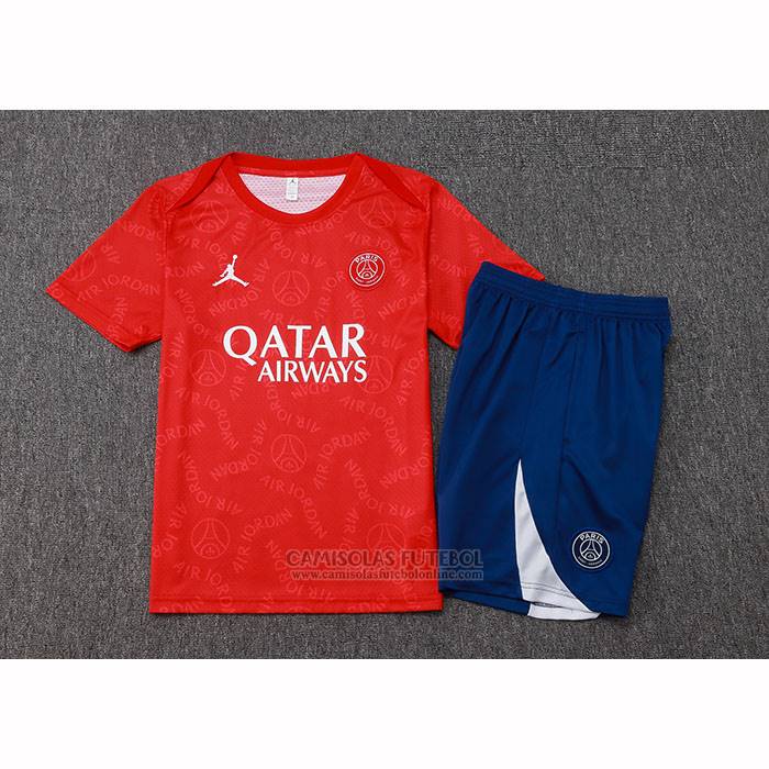 Fato de Treino Paris Saint-Germain Jordan Manga Curta 2024-2025 Vermelho - Calcas Curta